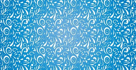 Abstract frosty patterns, panoramic blue and white web pattern background - V Stock Illustration