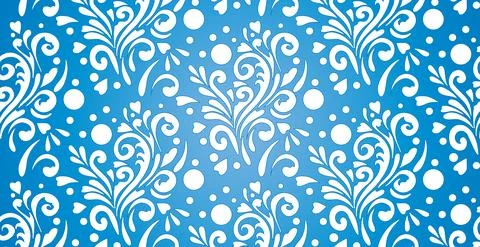 Abstract frosty patterns, panoramic blue and white web pattern background - V Stock Illustration