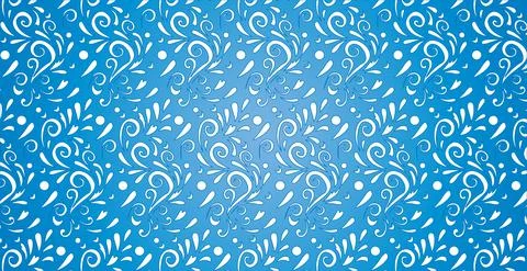 Abstract frosty patterns, panoramic blue and white web pattern background - V Stock Illustration