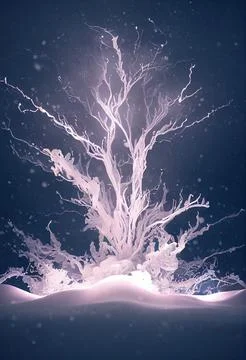 Abstract frozen icy tree pattern Stock Illustration