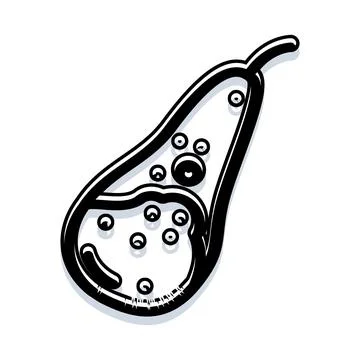 Abstract fruit icon with line art illustration Stock Illustration