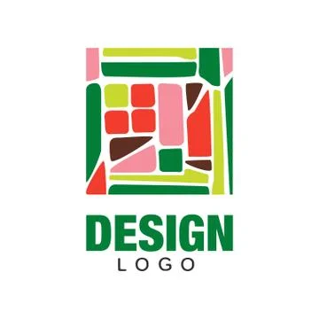 Abstract fruit logo template. Natural food concept. Colorful flat vecrtor design Stock Illustration