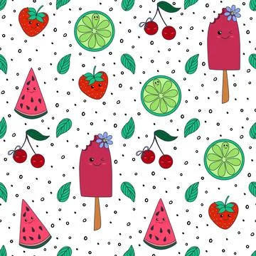 Abstract fruit pattern Stock Illustration