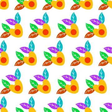 Abstract fruit seamless repeat pattern. background illustration Stock Illustration