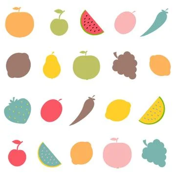 Abstract fruits Stock Illustration