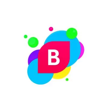 Abstract fun B letter logo creative flat children avatar vector design Stock Illustration