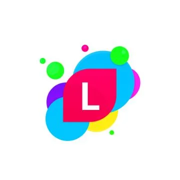 Abstract fun L letter logo creative flat children avatar vector design Stock Illustration