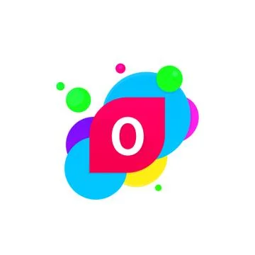 Abstract fun O letter logo creative flat children avatar vector design Stock Illustration