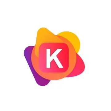Abstract fun shape elements company logo sign icon. K letter logotype vecto.. Illustrazione stock