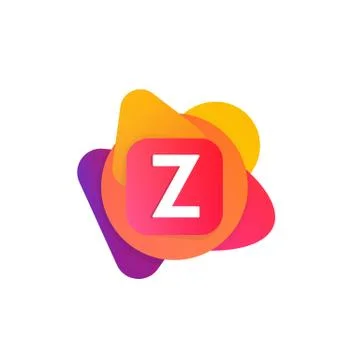 Abstract fun shape elements company logo sign icon. Z letter logotype vecto.. Illustrazione stock