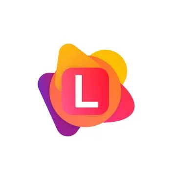 Abstract fun shape elements company logo sign icon. L letter logotype vecto.. Illustrazione stock