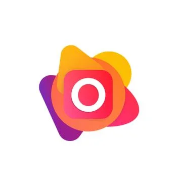 Abstract fun shape elements company logo sign icon. O letter logotype vecto.. Stock Illustration