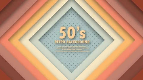 Abstract funky 1950's background with rhombus elements and retro colors. Real Stock Illustration