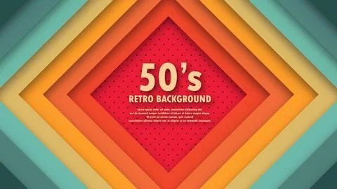 Abstract funky 1950's background with rhombus elements and retro colors. Re.. Stock Illustration