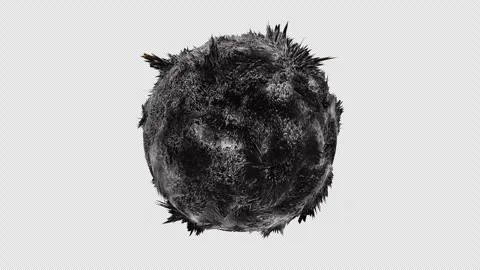 Abstract Furry 3D Sphere Animation for Biophysics and Biomorphic Art Stock Footage 340325608