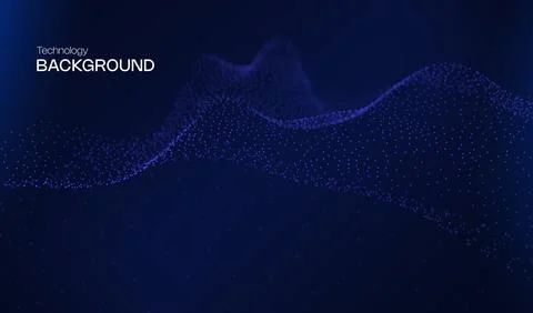 Abstract future ai background with blue big data and digital dots for tech and Stock Illustration