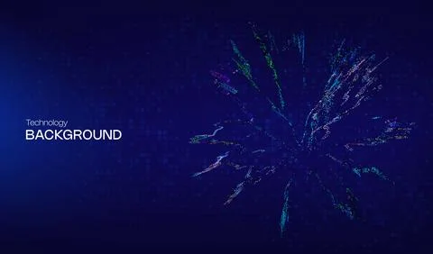 Abstract future ai background with blue big data and digital dots for tech and Stock Illustration