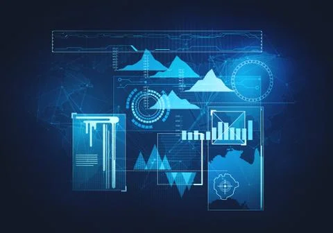Abstract future, concept business technology futuristic blue virtual graphic Stock Illustration