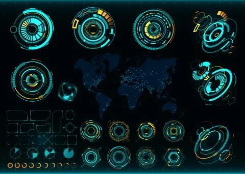 Abstract future, concept vector futuristic interface. Communications map of t Stock Illustration