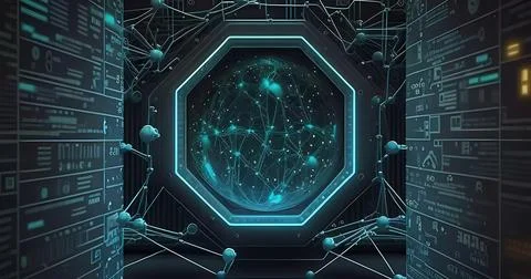 Abstract future internet technology network concept background Stock Illustration