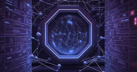 Abstract future internet technology network concept background Stock Illustration