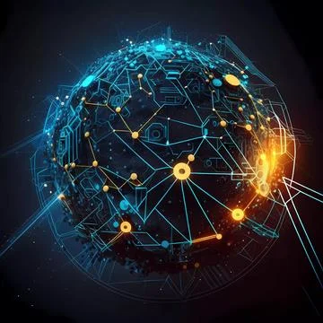 Abstract future internet technology network concept background Stock Illustration