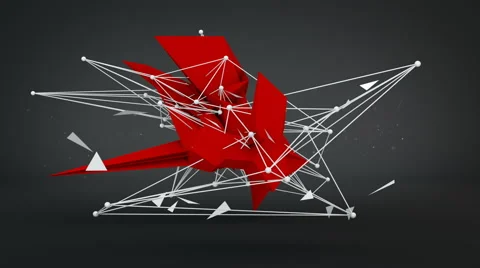 Abstract future shape in studio. 3D Render Loopable 4k UHD (3840x2160) Stock Footage 62921775