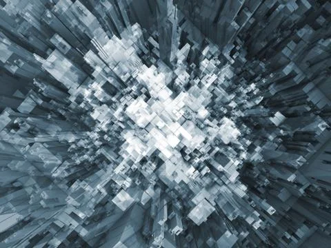 Abstract futuristic 3d structure perspective Illustrazione stock