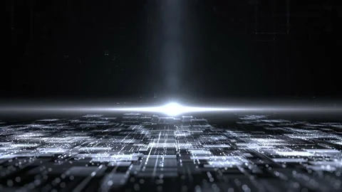 Abstract Futuristic 4K Digital Technology Cyberspace Matrix Looped Background Stock-Footage 203984101