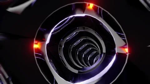 Abstract futuristic alien sci-fi tunnel corridor 3d rendering background Stock Illustration