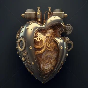Abstract futuristic alien technology. Cyborg heart concept design Stock Illustration