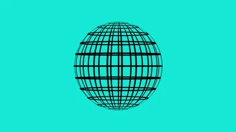 Abstract futuristic animation of a grid digital globe with network grid and.. Stock Footage 331930824