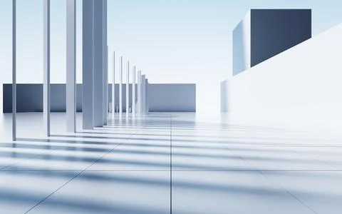 Abstract futuristic architecture, 3d rendering. Ilustración de archivo