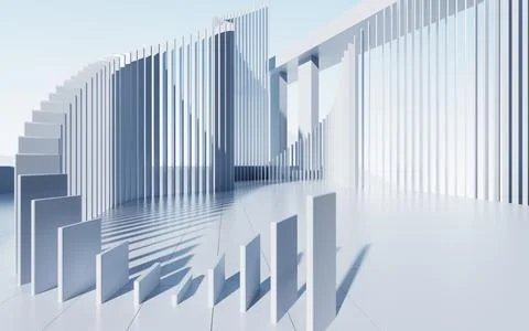 Abstract futuristic architecture, 3d rendering. Stock Illustration