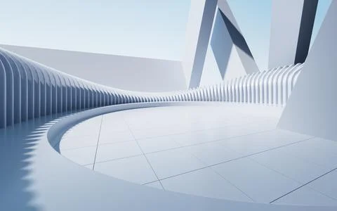 Abstract futuristic architecture, 3d rendering. Stock Illustration
