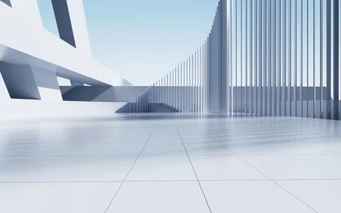 Abstract futuristic architecture, 3d rendering. Illustrazione stock
