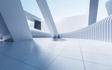 Abstract futuristic architecture, 3d rendering. Ilustración de archivo