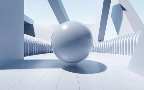 Abstract futuristic architecture, 3d rendering. Ilustración de archivo