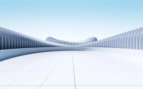 Abstract futuristic architecture, 3d rendering. Ilustración de archivo