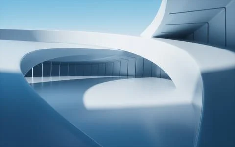Abstract futuristic architecture, 3d rendering. Ilustración de archivo