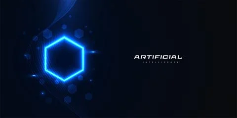 Abstract Futuristic Artificial Intelligence Technology Background Stockillustratie
