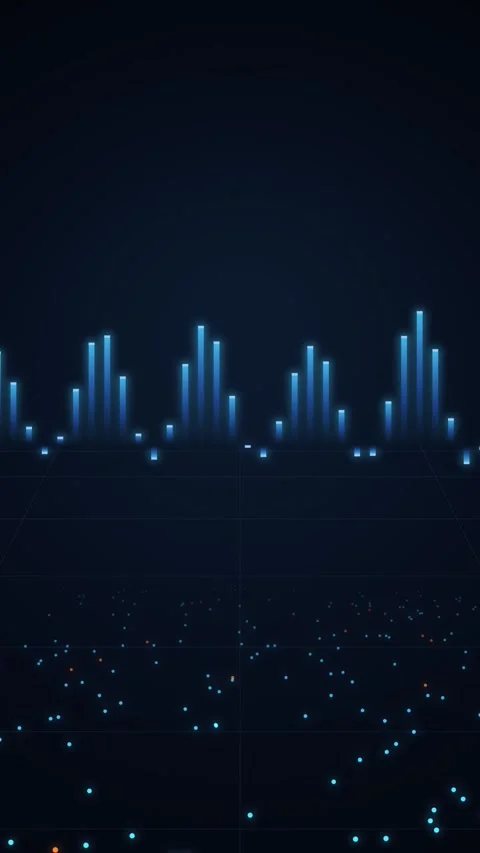 Abstract futuristic audio equalizer animation with glowing sound bars and f.. Stock Footage 346973728