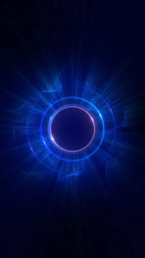 Abstract futuristic background animation of dark 3d rings wave motion with glowi Stock Footage 341902454