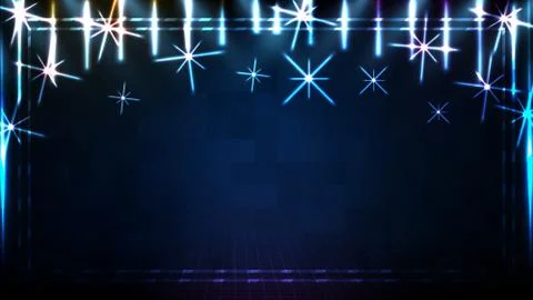 Abstract futuristic background of blue empty stage and neon lighting spotligh Stock Illustration