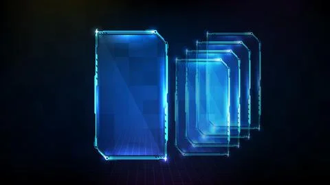 Abstract futuristic background of blue frame hud ui display card 스톡 일러스트