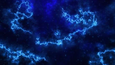 Abstract futuristic background with blue multi-colored energy magic lines and Stock Illustration
