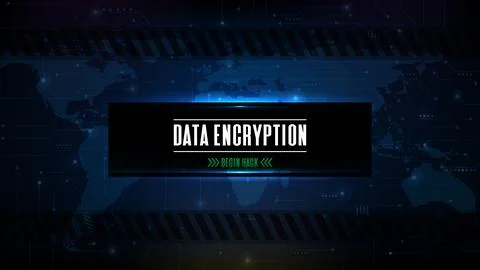 Abstract futuristic background of blue technology sci fi hack data encryption Illustrazione stock