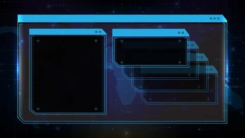 Abstract futuristic background of blue technology sci fi frame, hud ui topic, 스톡 일러스트