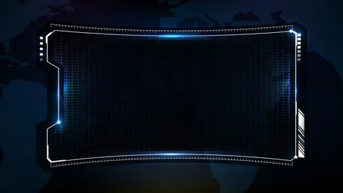 Abstract futuristic background of blue technology sci fi frame, hud ui topic, Stock Illustration