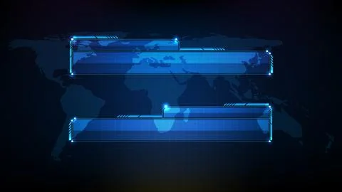 Abstract futuristic background of blue technology sci fi frame, hud ui topic, Stock Illustration